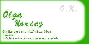 olga moricz business card